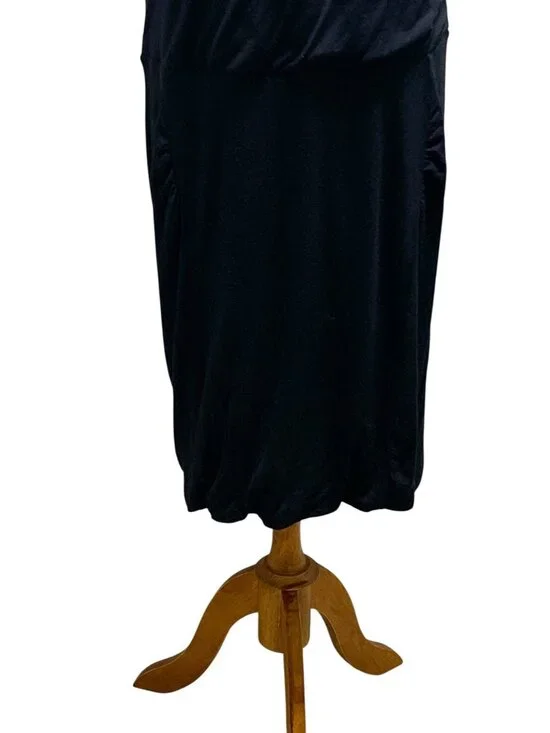 Athleta Midi Tunic Dress Black Size XL Spring Minimalist Vacation Soft Beach - Picture 7 of 15